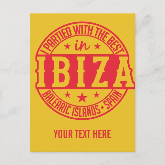 Carte postale personnalisée IBIZA Espagne (Devant)