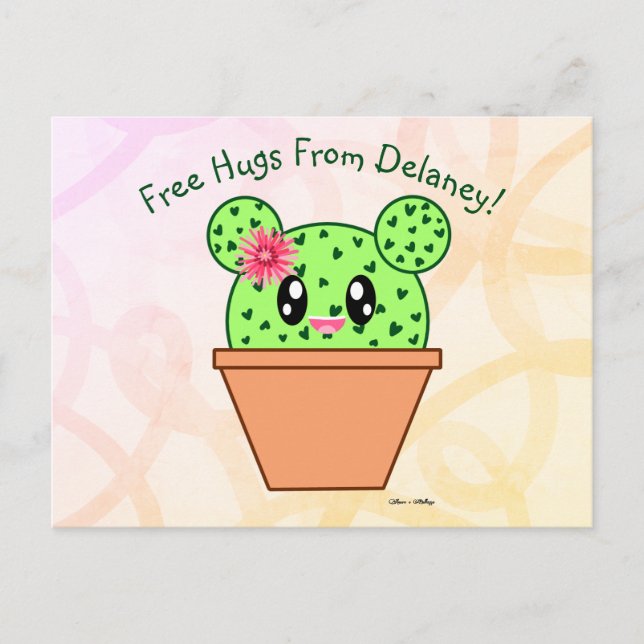 Carte postale personnalisée Kawaii Cactus Rainbow  (Devant)