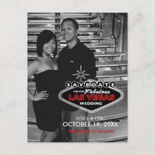 Carte postale personnalisée Las Vegas Save the Dat