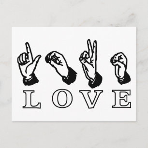 Carte postale personnalisée Love Hand Sign