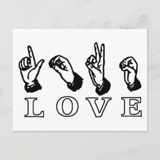 Carte postale personnalisée Love Hand Sign