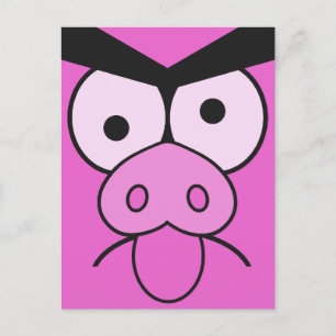 Carte postale personnalisée Mad Pig