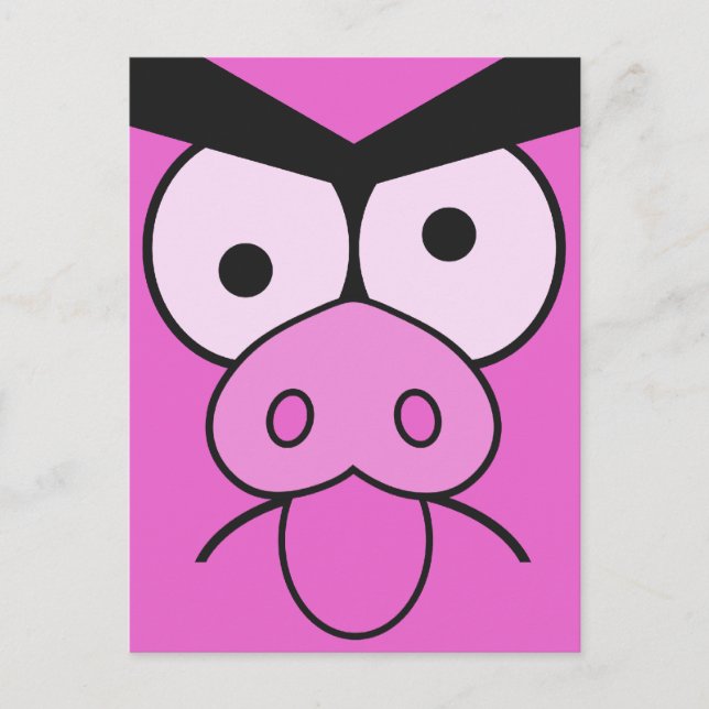 Carte postale personnalisée Mad Pig (Devant)