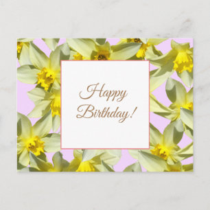 Carte postale personnalisée pour jonquilles jaunes