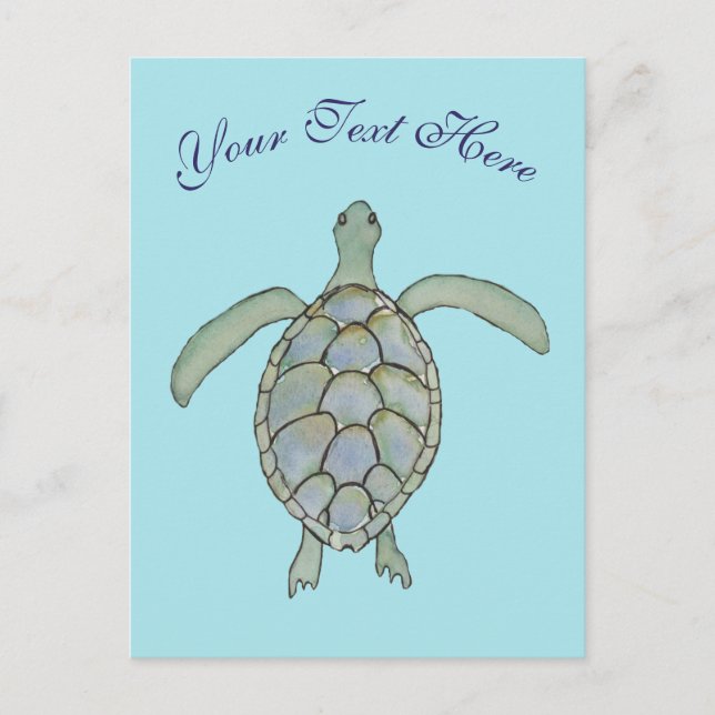 Carte postale personnalisée pour les tortues de me (Devant)