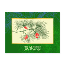 Carte postale personnalisée RSVP Green Pine