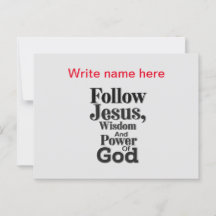 Carte postale personnalisée 'Suivre Jésus'