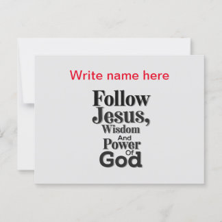 Carte postale personnalisée 'Suivre Jésus'