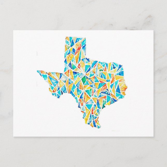 Carte postale personnalisée Texas Watercolor (Devant)