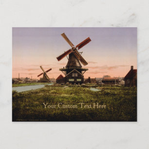 Carte postale personnalisée vintage Dutch Wmills