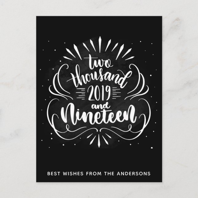 Carte postale personnalisée vœux de nouvel an 2019 (Devant)