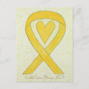 Carte postale personnalisée Yellow Heart Awareness