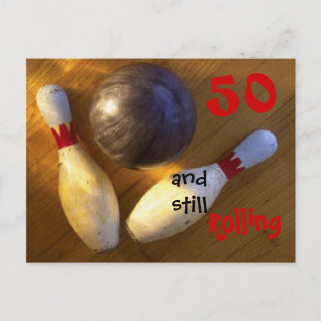 Carte Postale Personnaliser âge Bowling Anniversaire (Devant)