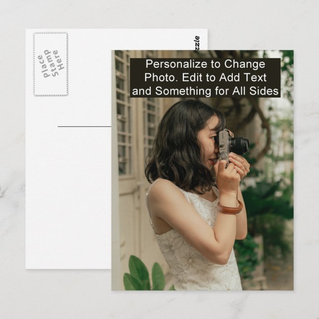 Carte Postale Personnaliser Ajouter un nom Photo ou illustration (Devant / Derrière)