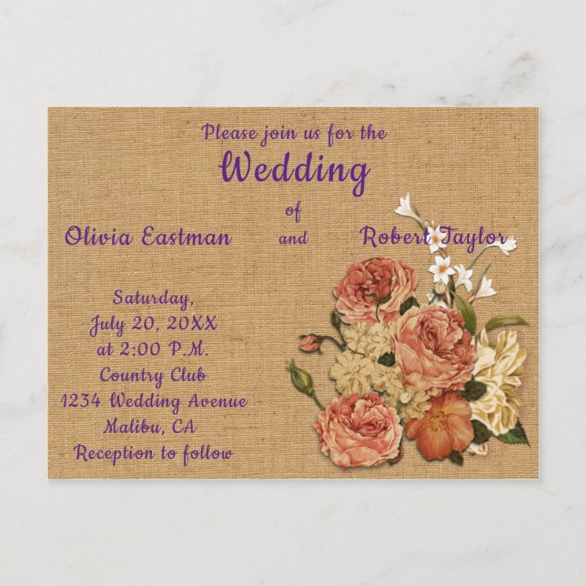Carte Postale Personnaliser belle roses roses roses faire-part d (Devant)