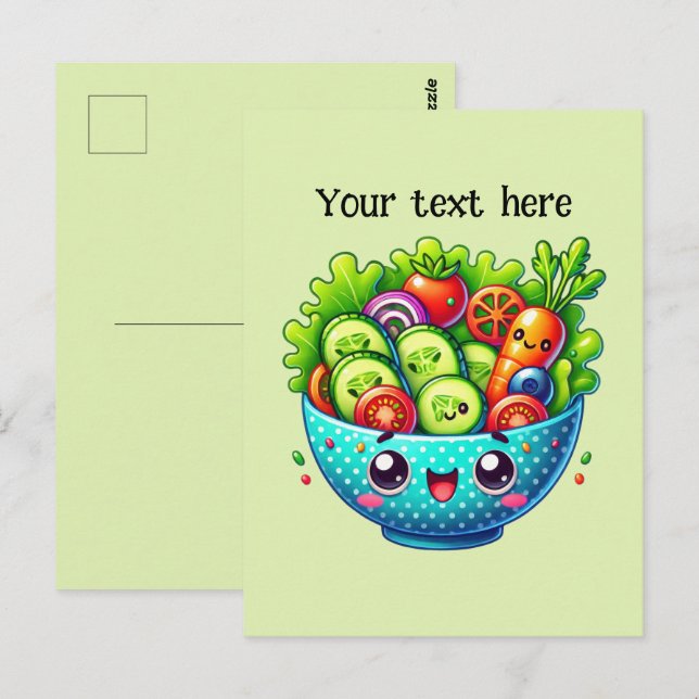 Carte Postale Personnaliser de légumes mélangés mignons (Devant / Derrière)