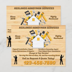 Carte Postale Personnaliser détaillée Handyman Business Advert