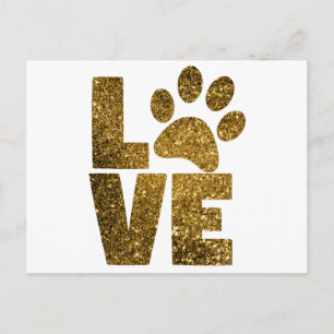 Carte Postale Personnaliser Golden Parties scintillant Love Text
