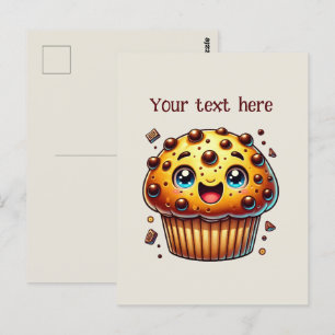 Carte Postale Personnaliser muffin à puce chocolat mignonne