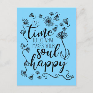 Carte Postale personnaliser 'Soul Happy' couleur arrière - plan 