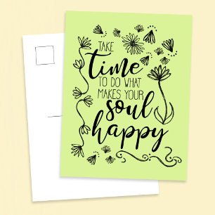 Carte Postale personnaliser 'Soul Happy' couleur arrière - plan 