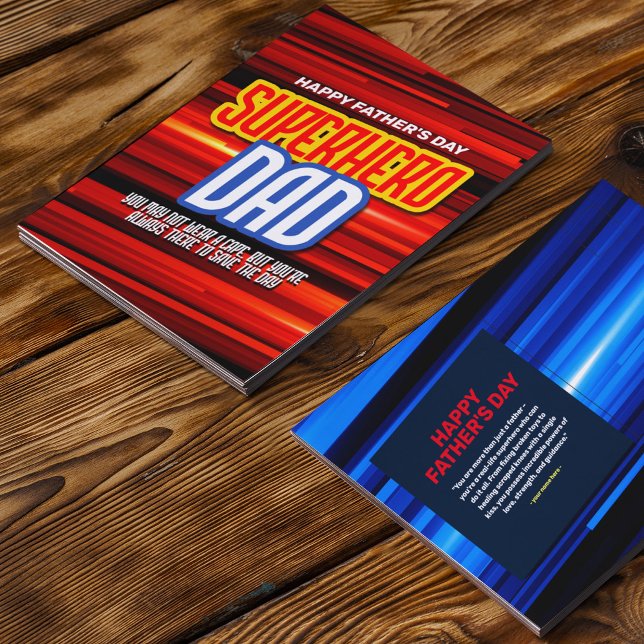 Carte Postale Personnaliser SuperHero Papa (Créateur téléchargé)