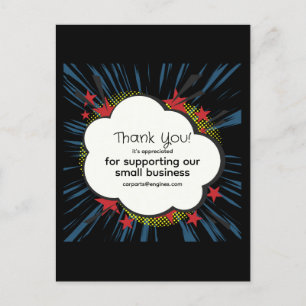 Carte Postale Personnalisez "Merci" avec un fond "zappy"