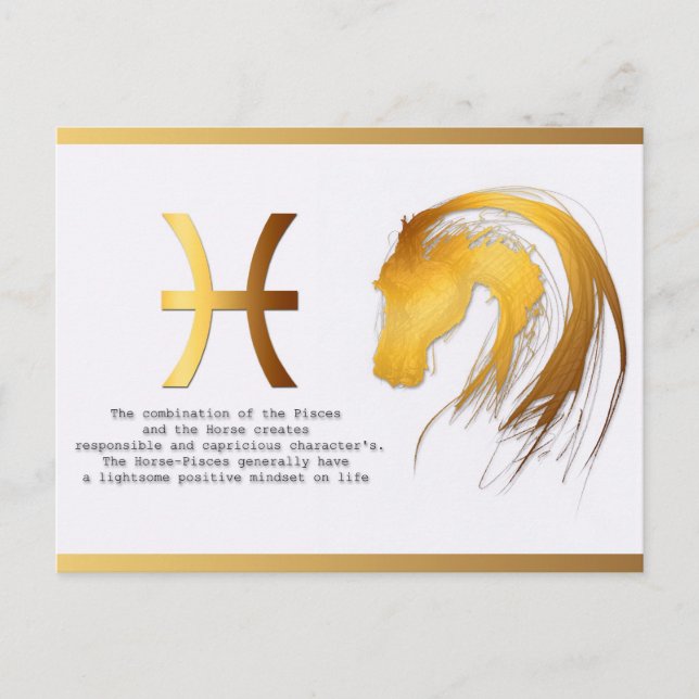 Carte Postale Personnalité d'anniversaire du Cheval Poissons sel (Devant)