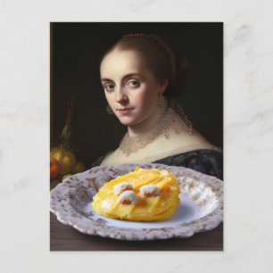 Carte Postale Personne dans la peinture regarder la nourriture