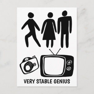 Carte Postale PERSONNE FEMME HOMME CAMÉRA TV Stable Genius