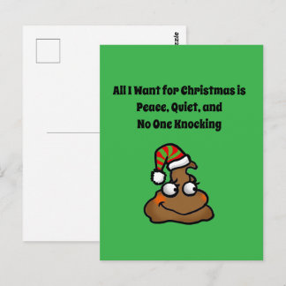 Carte Postale Personne ne frappe Drôle de Noël Toilettes Humour