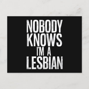 Carte Postale Personne ne sait que je suis lesbienne Funny Gay P