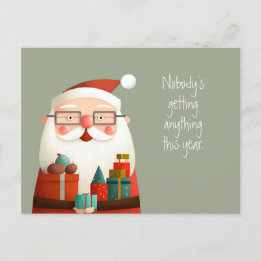 Carte Postale Personne N'Obtient Rien Santa Claus Drôle Citation