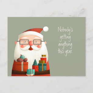 Carte Postale Personne N'Obtient Rien Santa Claus Drôle Citation