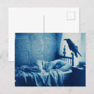 Carte Postale Personne qui dort et un corbeau