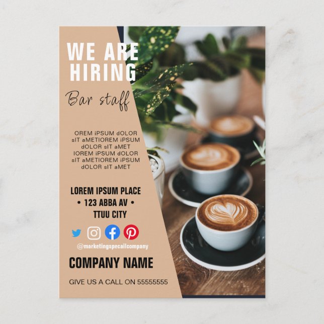 Carte Postale personnel de location BUSINESS personnalisé logo f (Devant)
