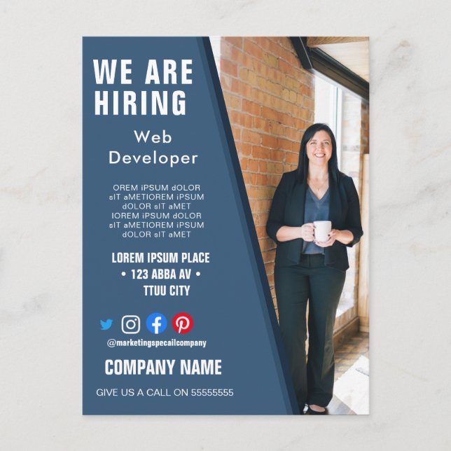 Carte Postale personnel embaucher ENTREPRISE personnalisation lo (Devant)