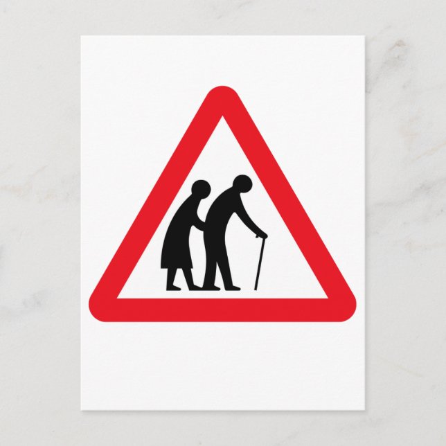 Carte Postale Personnes âgées (1), Signal de circulation, Royaum (Devant)