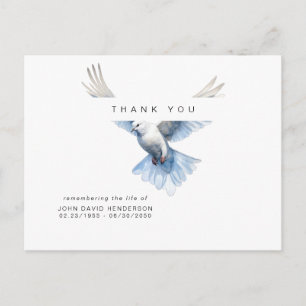 Carte Postale Perte funéraire d'oiseaux volants Merci II