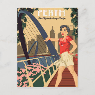Carte Postale Perth, Elizabeth Quay Bridge, Australie