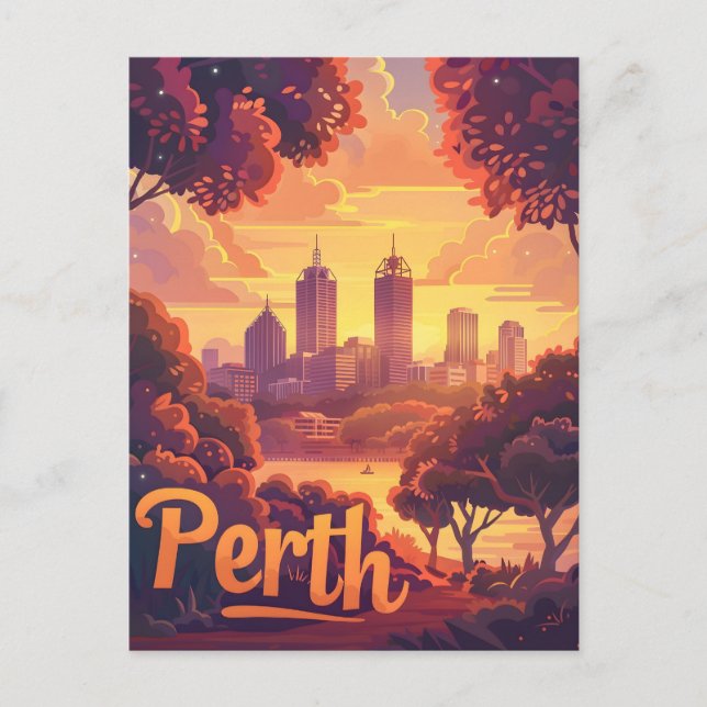 Carte Postale Perth Twilight : Symphonie du coucher du soleil su (Devant)