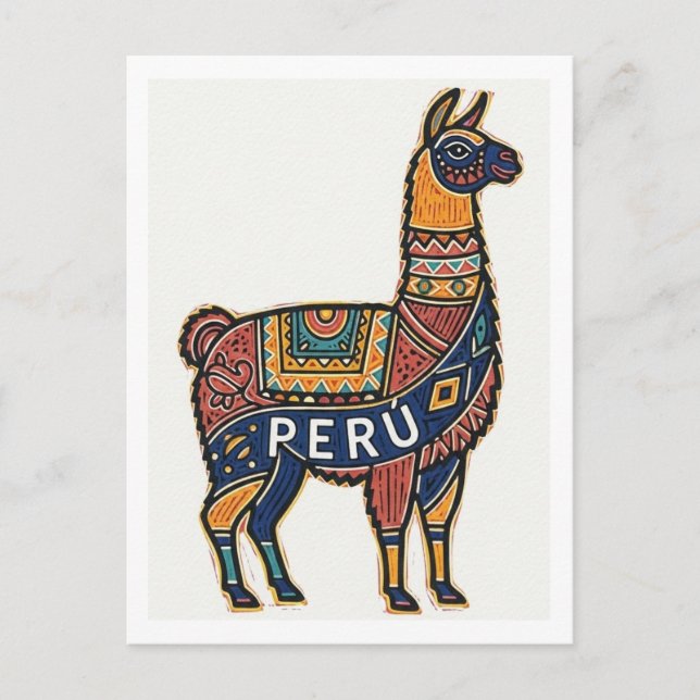 Carte Postale Peru Llama (Devant)