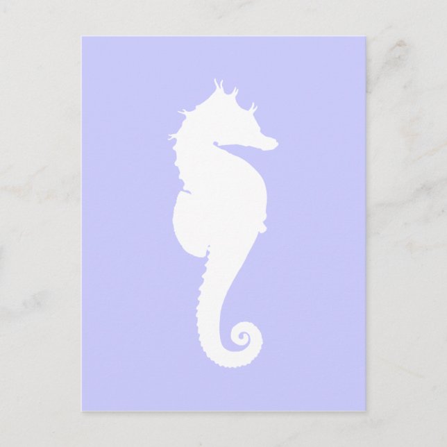 Carte Postale Pervenche et hippocampe blanc (Devant)