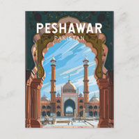 Peshawar Pakistan Travel Art Vintage