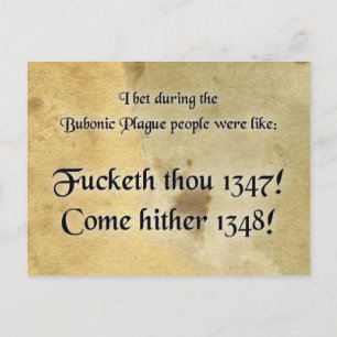 Carte Postale Peste bubonique / Humour pandémique