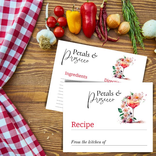 Carte Postale Petals Prosecco Fête des mariées Florale Brunch Re (Créateur téléchargé)