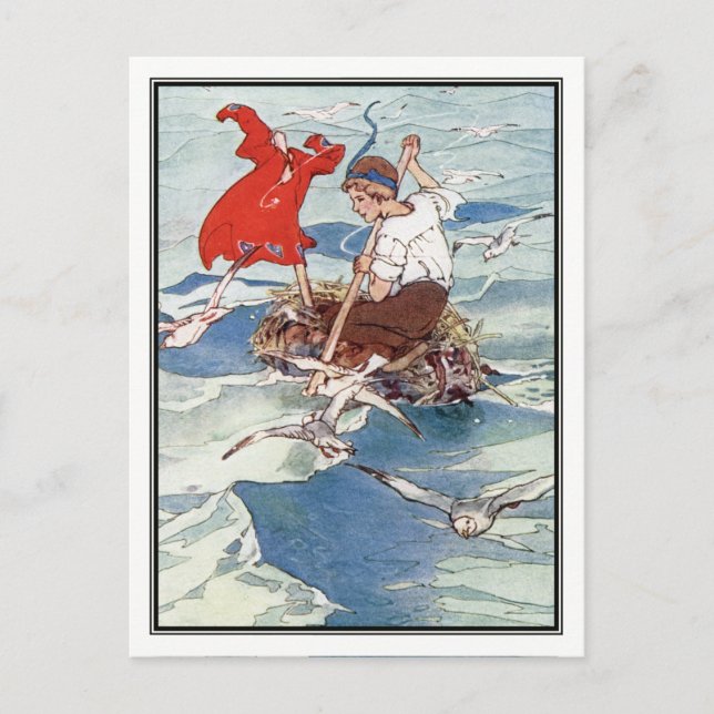 Carte Postale Peter Pan et Tinker Bell par Alice B. Woodward (Devant)