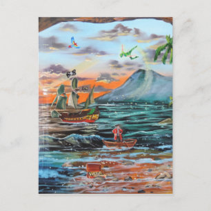 Carte Postale Peter Pan Hook's Cove Tinker Bell peinture