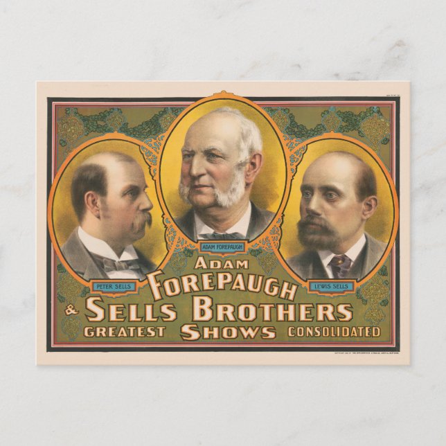 Carte Postale Peter Sells, Adam Forepaugh Et Lewis Sells (Devant)