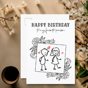 Carte Postale Petit ami d'anniversaire drôle à ma personne préfé